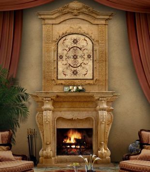 Stone column mantel,Marble mantel ,European mantel -BL085