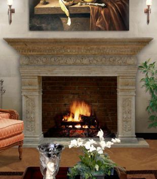 Stone floral mantel,Marble mantel ,European mantel -BL113