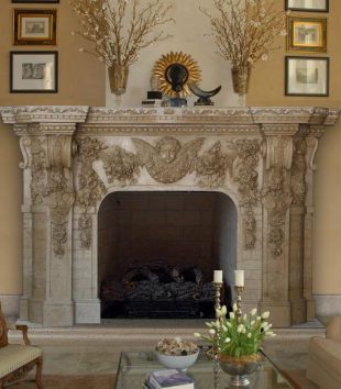 Stone floral mantel,Marble mantel ,European mantel -BL121