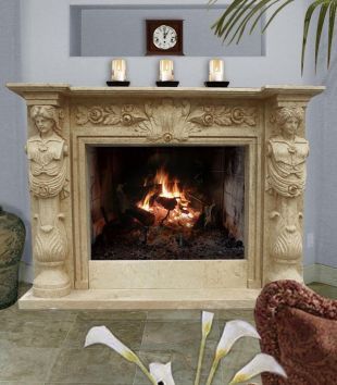 Stone statues mantel,Marble mantel ,European mantel -BL238