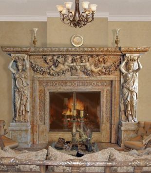 Stone statues mantel,Marble mantel ,European mantel -BL263