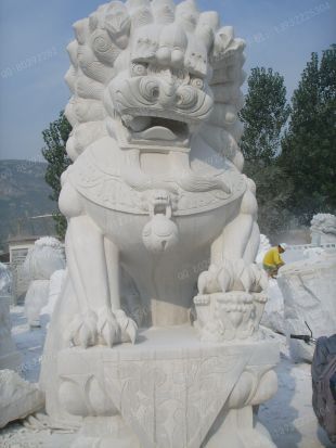 QuYang stone carving QuYang sculpture Animal carving chinese lion - SZ260