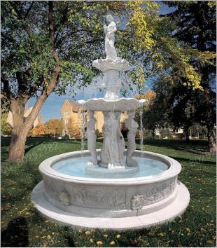 Stone fountain, European fountain, European stone fountain, white marble fountain, fountain granite, marble fountain -PQ011