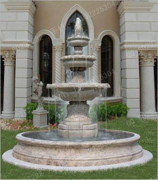 Stone fountain, European fountain, European stone fountain, white marble fountain, fountain granite, marble fountain -PQ012