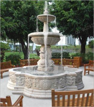 Stone fountain, European fountain, European stone fountain, white marble fountain, fountain granite, marble fountain -PQ025