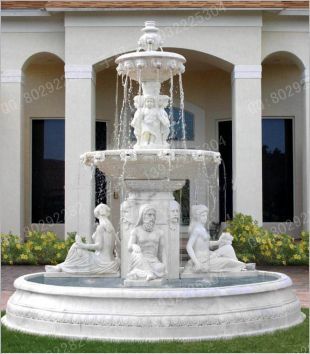 Stone fountain, European fountain, European stone fountain, white marble fountain, fountain granite, marble fountain -PQ026