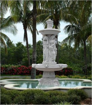 Stone fountain, European fountain, European stone fountain, white marble fountain, fountain granite, marble fountain -PQ027