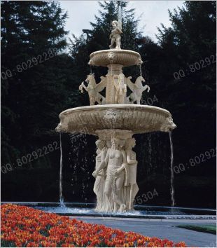 Stone fountain, European fountain, European stone fountain, white marble fountain, fountain granite, marble fountain -PQ047