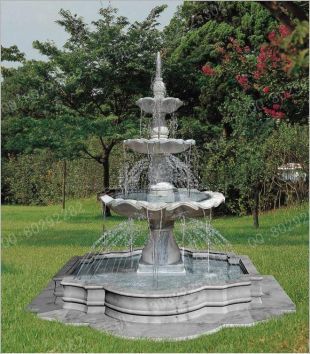 Stone fountain, European fountain, European stone fountain, white marble fountain, fountain granite, marble fountain -PQ051