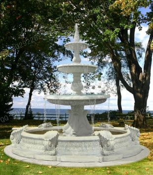 Stone fountain, European fountain, European stone fountain, white marble fountain, fountain granite, marble fountain -PQ366