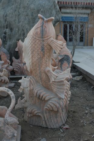 Animal stone fish, stone sculpture fish, fish sculpture garden stone carving, carp sculpture, stone sculpture fountain fishanimal sculptureStone carving factory, sculpture company -- Y010