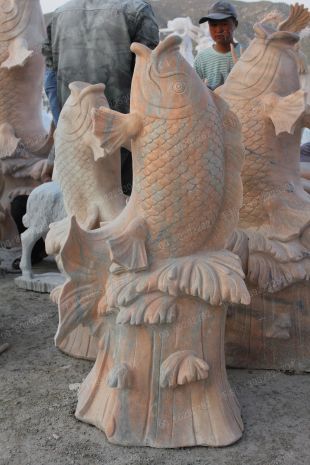 Animal stone fish, stone sculpture fish, fish sculpture garden stone carving, carp sculpture, stone sculpture fountain fishanimal sculptureStone carving factory, sculpture company -- Y020