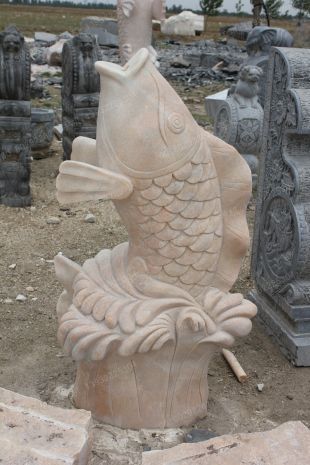 Animal stone fish, stone sculpture fish, fish sculpture garden stone carving, carp sculpture, stone sculpture fountain fishanimal sculptureStone carving factory, sculpture company -- Y024