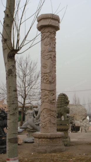 Roman column, stone carving Roman column,marble Roman column, European Roman column,Dragon stone column -- LMZ389