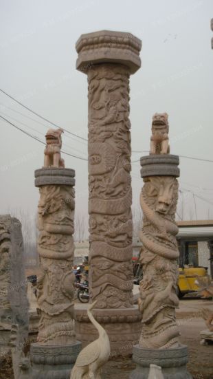 Roman column, stone carving Roman column,marble Roman column, European Roman column,Dragon stone column -- LMZ392