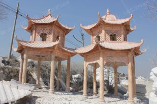 chinese stone summerhouse, marble summerhouse, garden summerhouse - LJT006