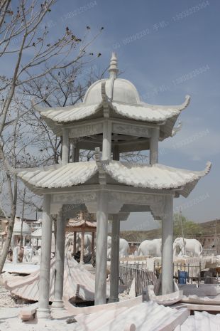 chinese stone summerhouse, marble summerhouse, garden summerhouse - LJT012