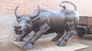 Copper cattle sculpture, Wall Street cattle sculpture, copper sculpture factory - TD104