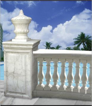 vase column, balcony column, balcony railing,  balcony guardrail, , white marble balcony column, granite balcony column -- YTZ088