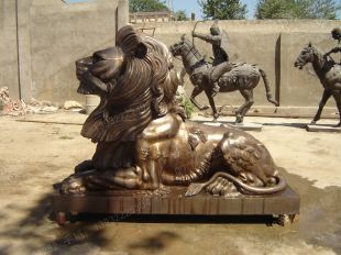 Copper lionBronze lionCopper lion sculpture, copper sculpture factory -TD274