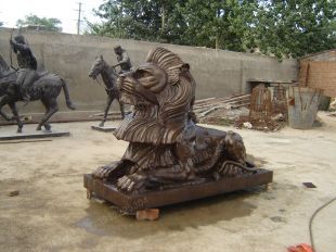 Copper lionBronze lionCopper lion sculpture, copper sculpture factory -TD273