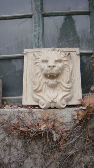 Stone lion's head sculpture, European wall sculpture, marble lion's head sculpture - BG047