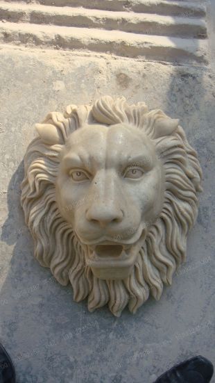 Stone lion's head sculpture, European wall sculpture, marble lion's head sculpture - BG056