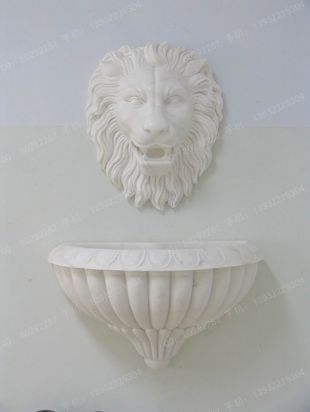 Stone lion's head sculpture, European wall sculpture, marble lion's head sculpture - BG061