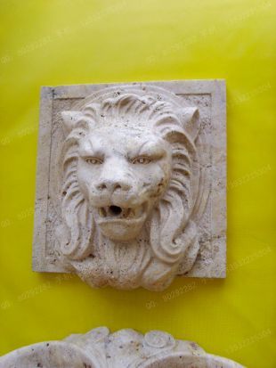 Stone lion's head sculpture, European wall sculpture, marble lion's head sculpture - BG063