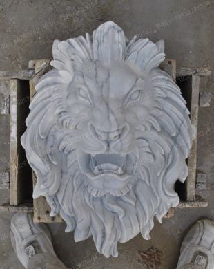 Stone lion's head sculpture, European wall sculpture, marble lion's head sculpture - BG064