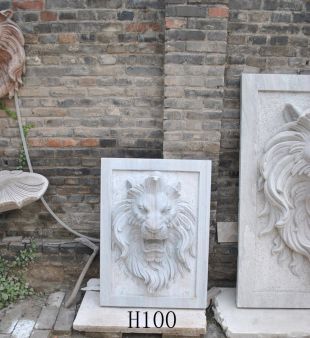 Stone lion's head sculpture, European wall sculpture, marble lion's head sculpture - BG066