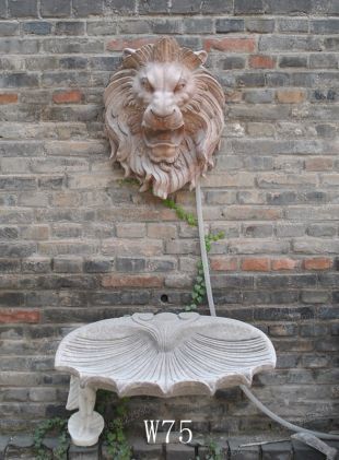 Stone lion's head sculpture, European wall sculpture, marble lion's head sculpture - BG067