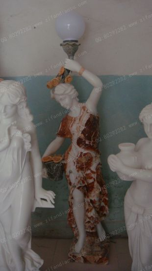 European lamp statue, Stone lamp statueMarble lamp statue - DR026