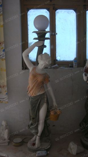 European lamp statue, Stone lamp statueMarble lamp statue - DR030