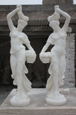 European lamp statue, Stone lamp statueMarble lamp statue - DR042