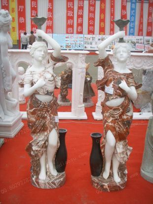 European lamp statue, Stone lamp statueMarble lamp statue - DR048