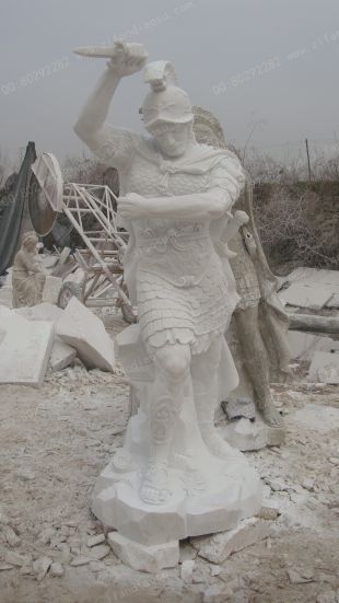 European warrior statue, European warrior sculpture, stone carving warrior sculpture - WS089