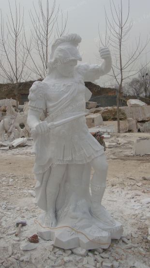 European warrior statue, European warrior sculpture, stone carving warrior sculpture - WS091