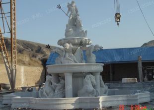 Stone fountain, garden fountain sculpture, marble fountain - PQ376