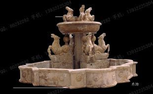 Stone fountain, garden fountain sculpture, marble fountain - PQ377