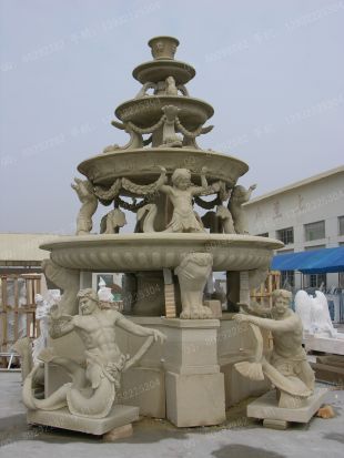 Stone fountain, garden fountain sculpture, marble fountain - PQ383