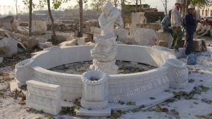 Stone fountain, garden fountain sculpture, marble fountain - PQ387